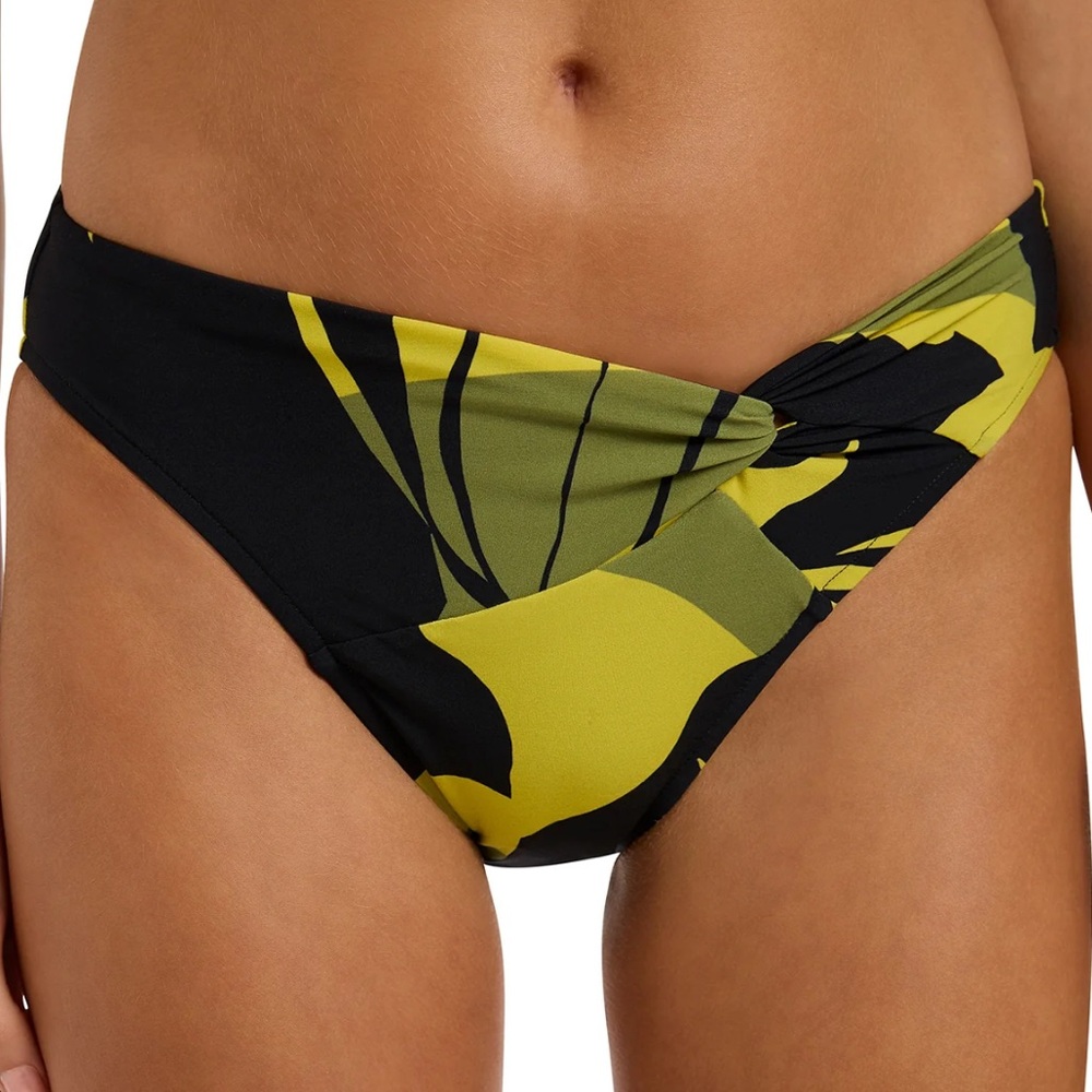 JETS AUSTRALIA Shadow Palm Black Twist Front Bikini Bottom--8
